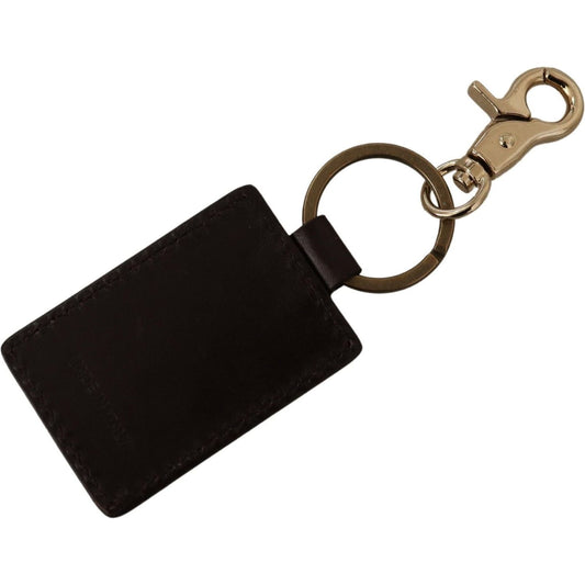 Dolce & Gabbana Elegant Unisex Leather Keyring with Gold Detail Dolce & Gabbana