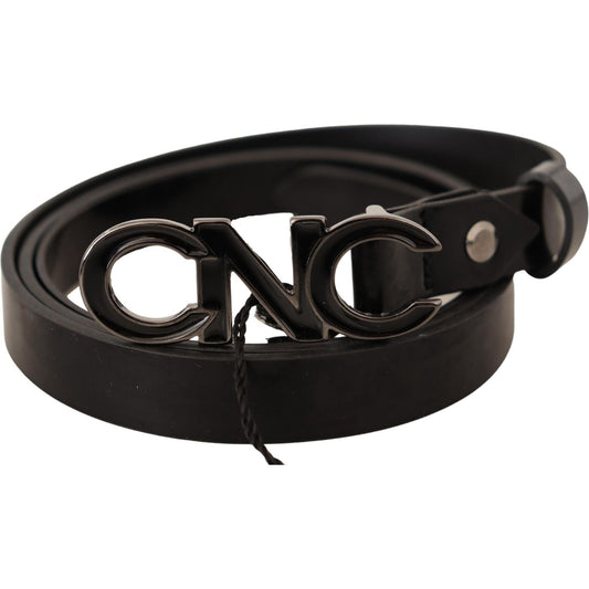 Costume National Elegant Black Leather Fashion Belt WOMAN BELTS Costume National