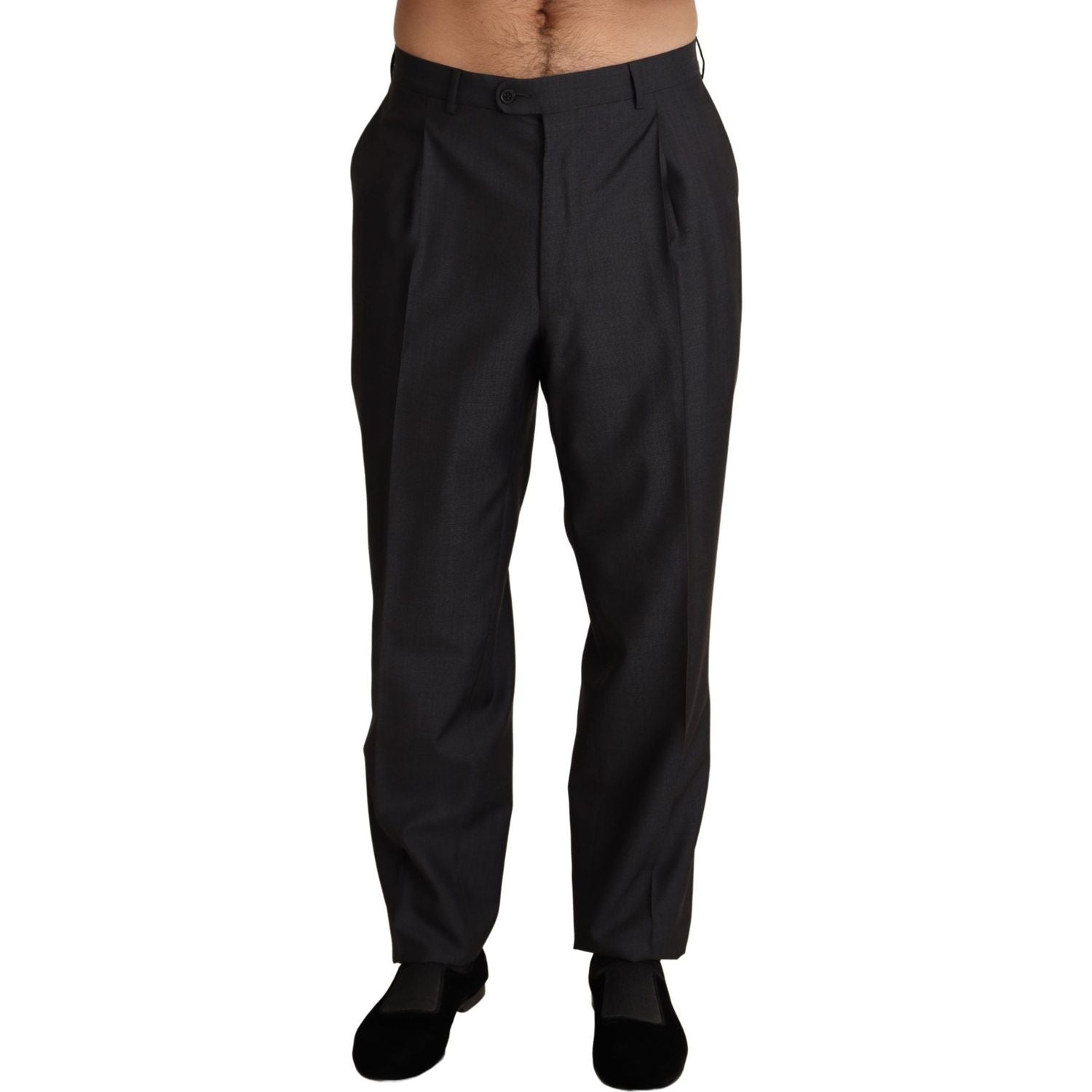 Dolce & Gabbana Gray Wool Blend Formal Trousers Pants
