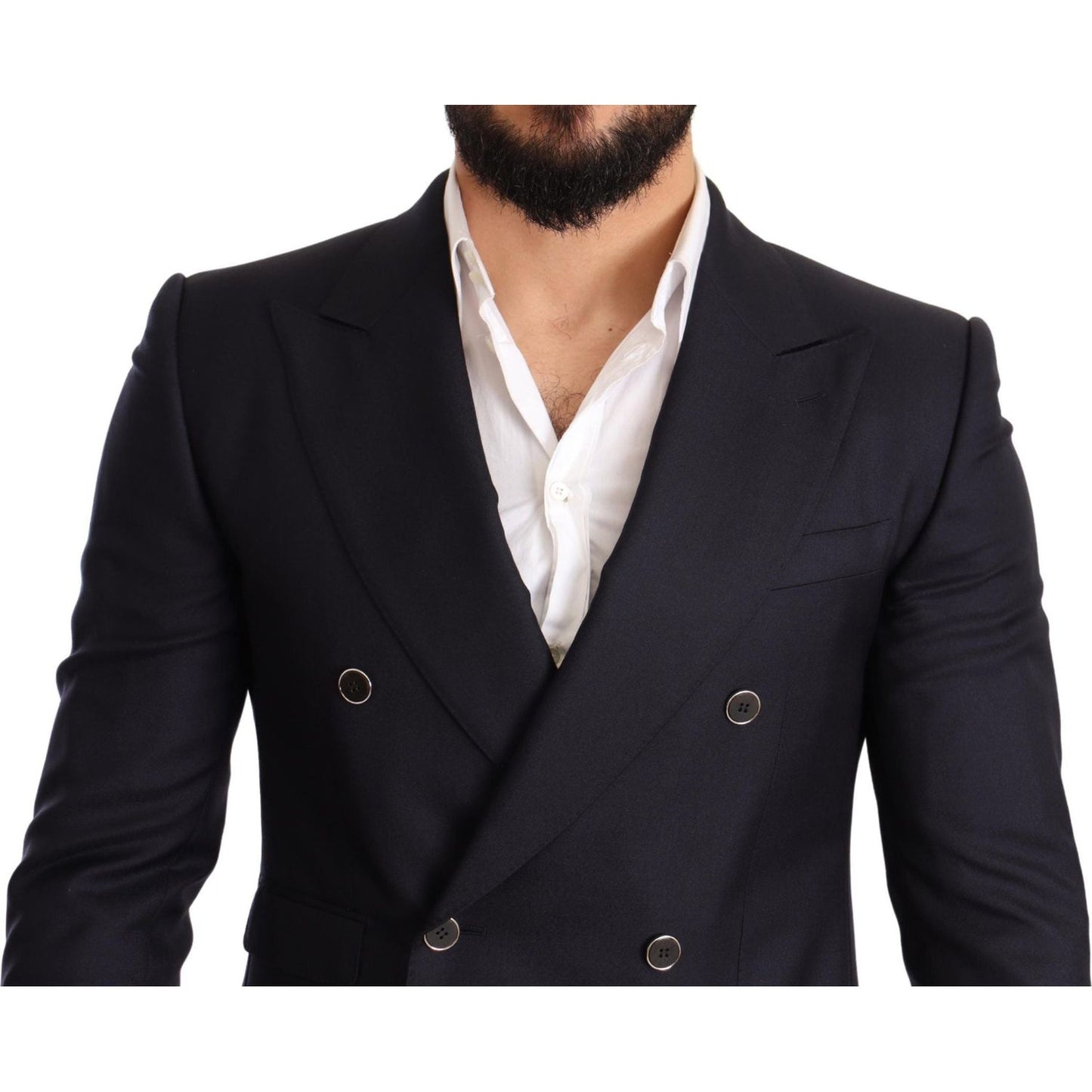 Dolce & Gabbana Elegant Navy Cashmere Silk Blend Blazer Dolce & Gabbana