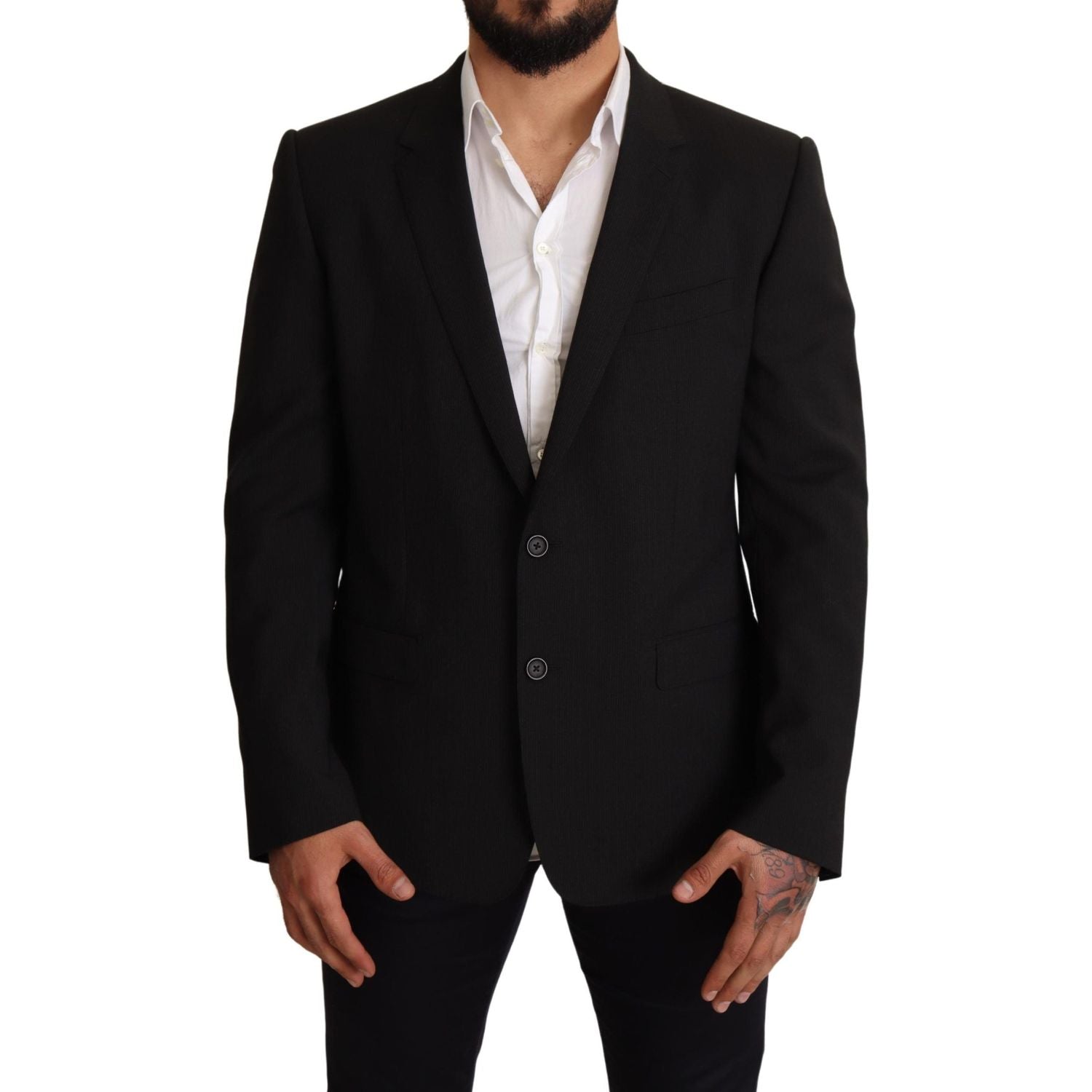 Dolce & Gabbana Black Striped MARTINI Jacket Blazer