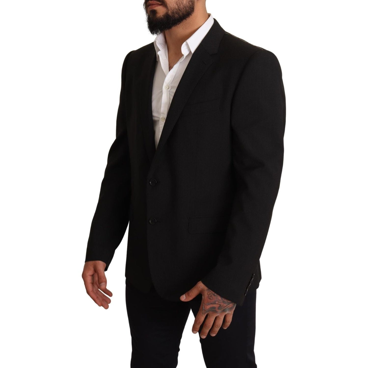 Dolce & Gabbana Black Striped MARTINI Jacket Blazer