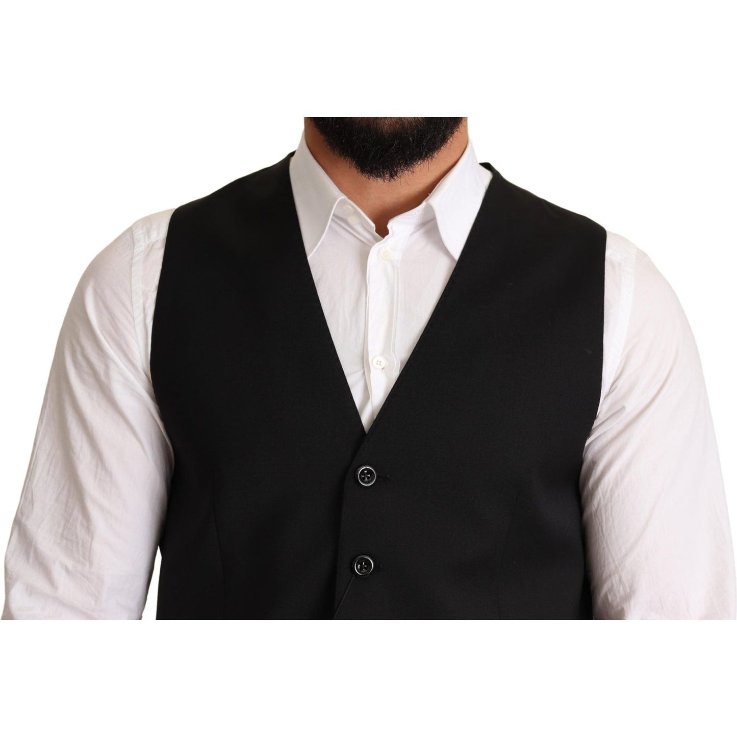 Dolce & Gabbana Elegant Black Formal Dress Vest Vest Jacket Dolce & Gabbana