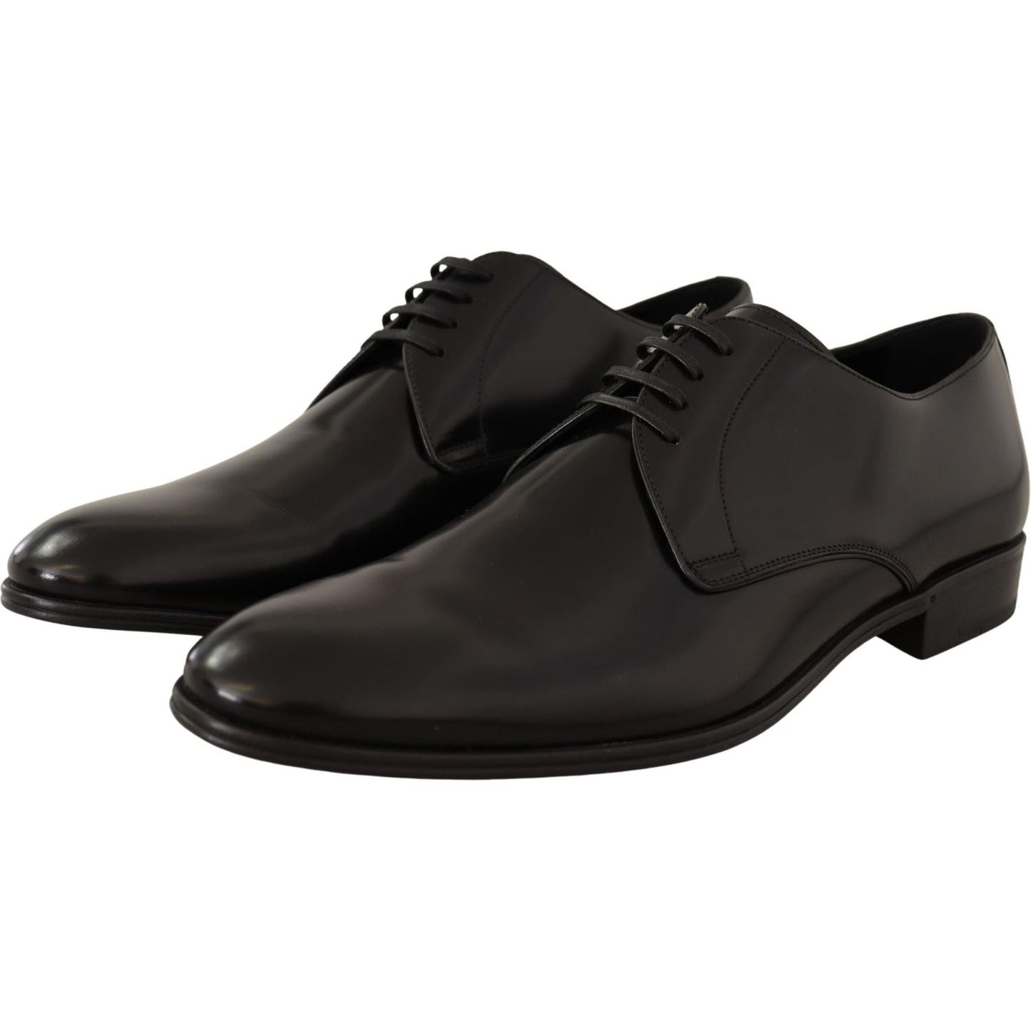 Dolce & Gabbana Elegant Black Leather Derby Shoes Dress Shoes Dolce & Gabbana