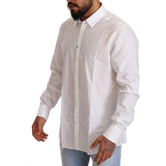 Dolce & Gabbana White Cotton Martini Fit Shirt MAN SHIRTS Dolce & Gabbana