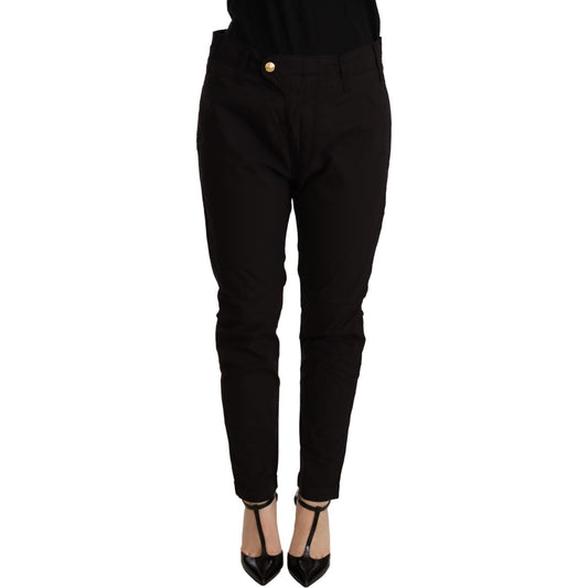 CYCLE Elegant Black Baggy Cotton Pants WOMAN TROUSERS CYCLE