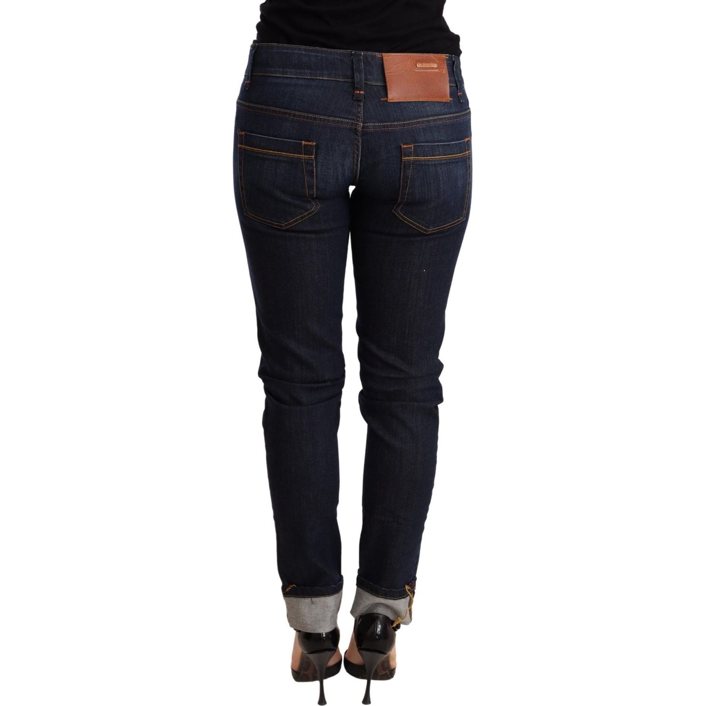 Acht Chic Dark Blue Skinny Jeans WOMAN TROUSERS Acht