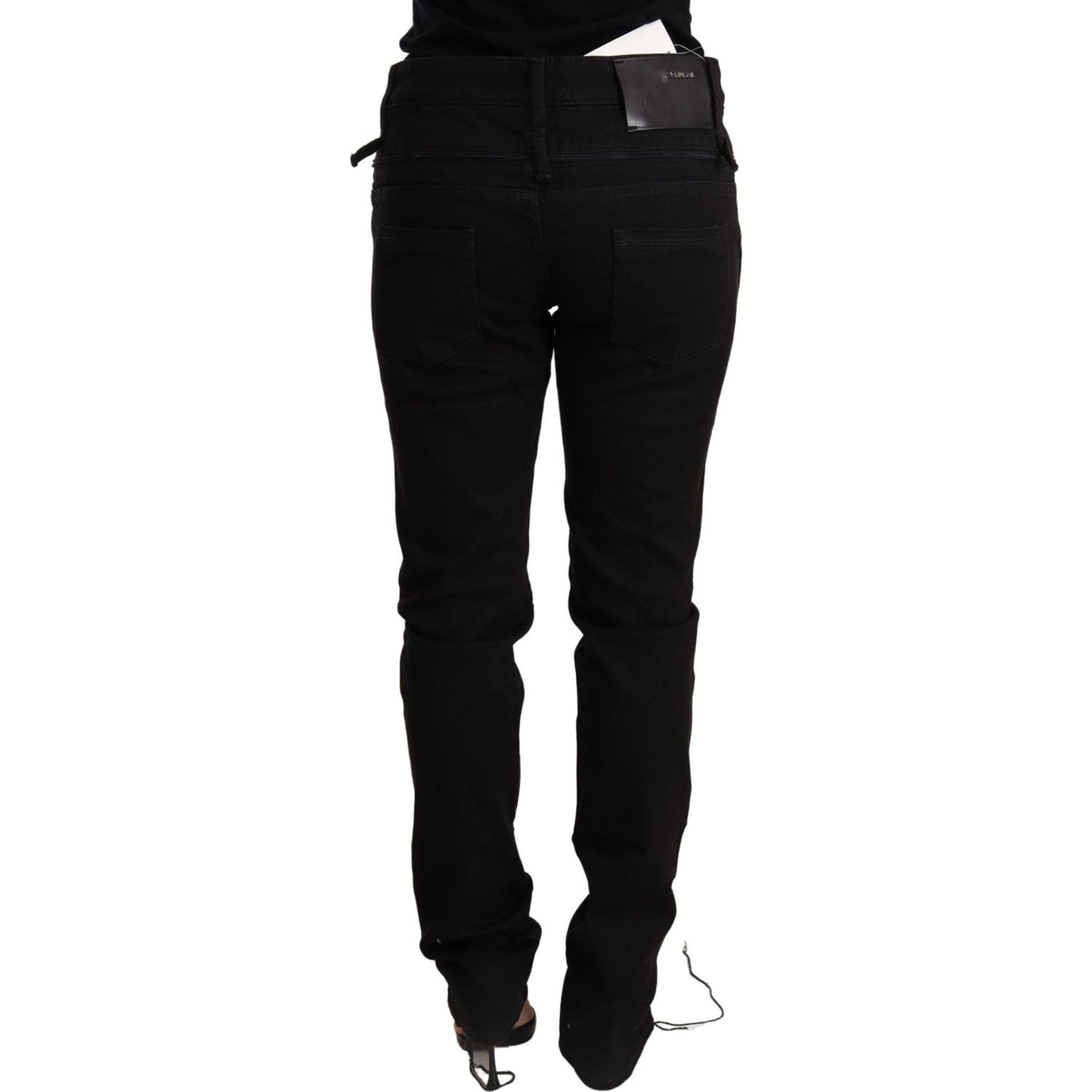 Acht Black Low Waist Skinny Denim Jeans Trouser WOMAN TROUSERS