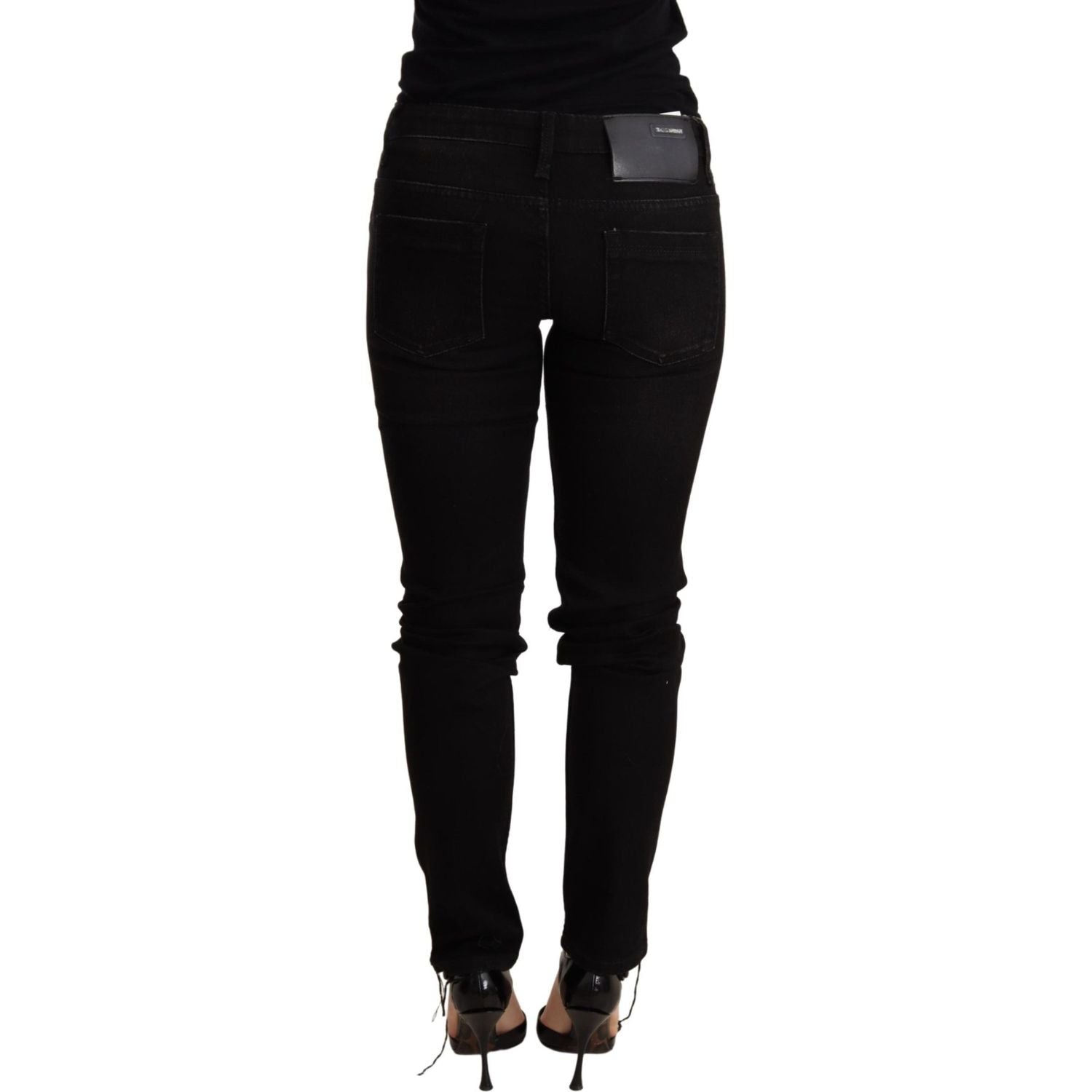 Acht Black Low Waist Skinny Denim Trouser