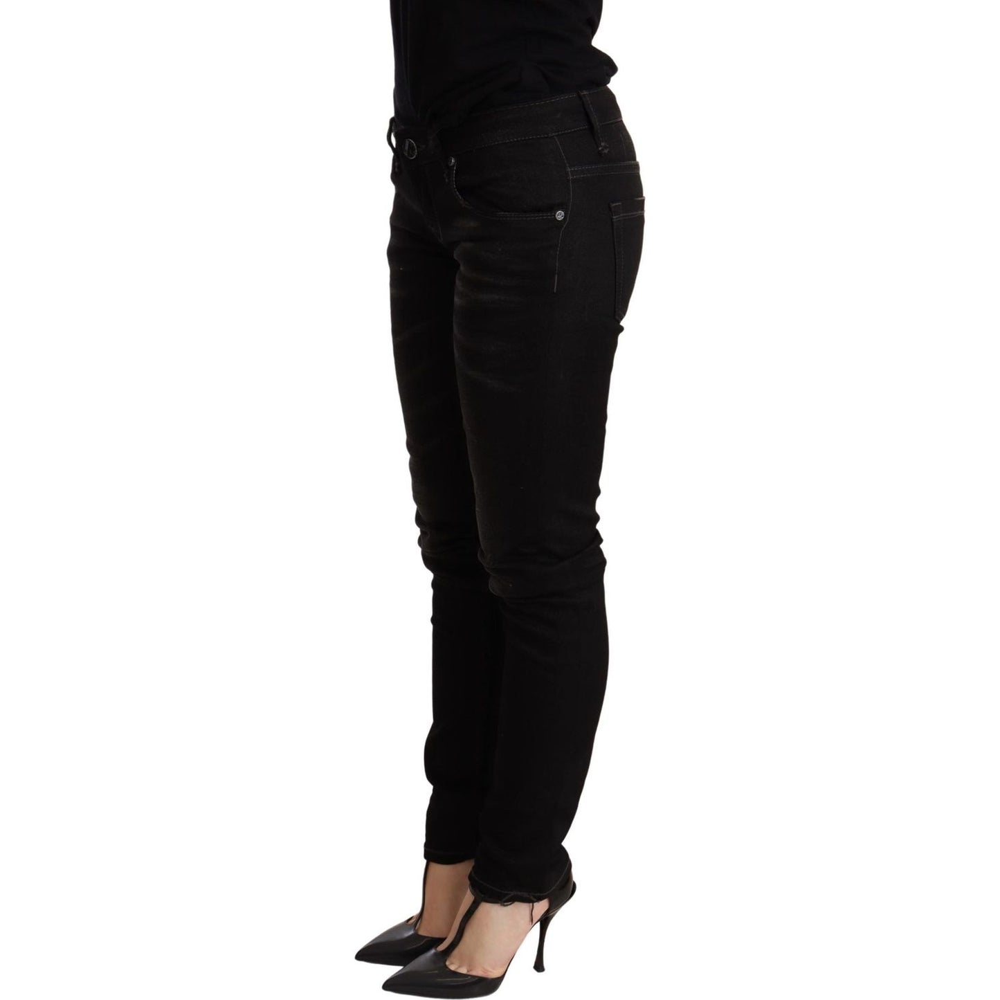 Acht Black Low Waist Skinny Denim Trouser Acht