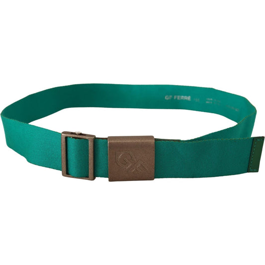 GF Ferre Elegant Green Adjustable Cotton Belt MAN BELTS GF Ferre