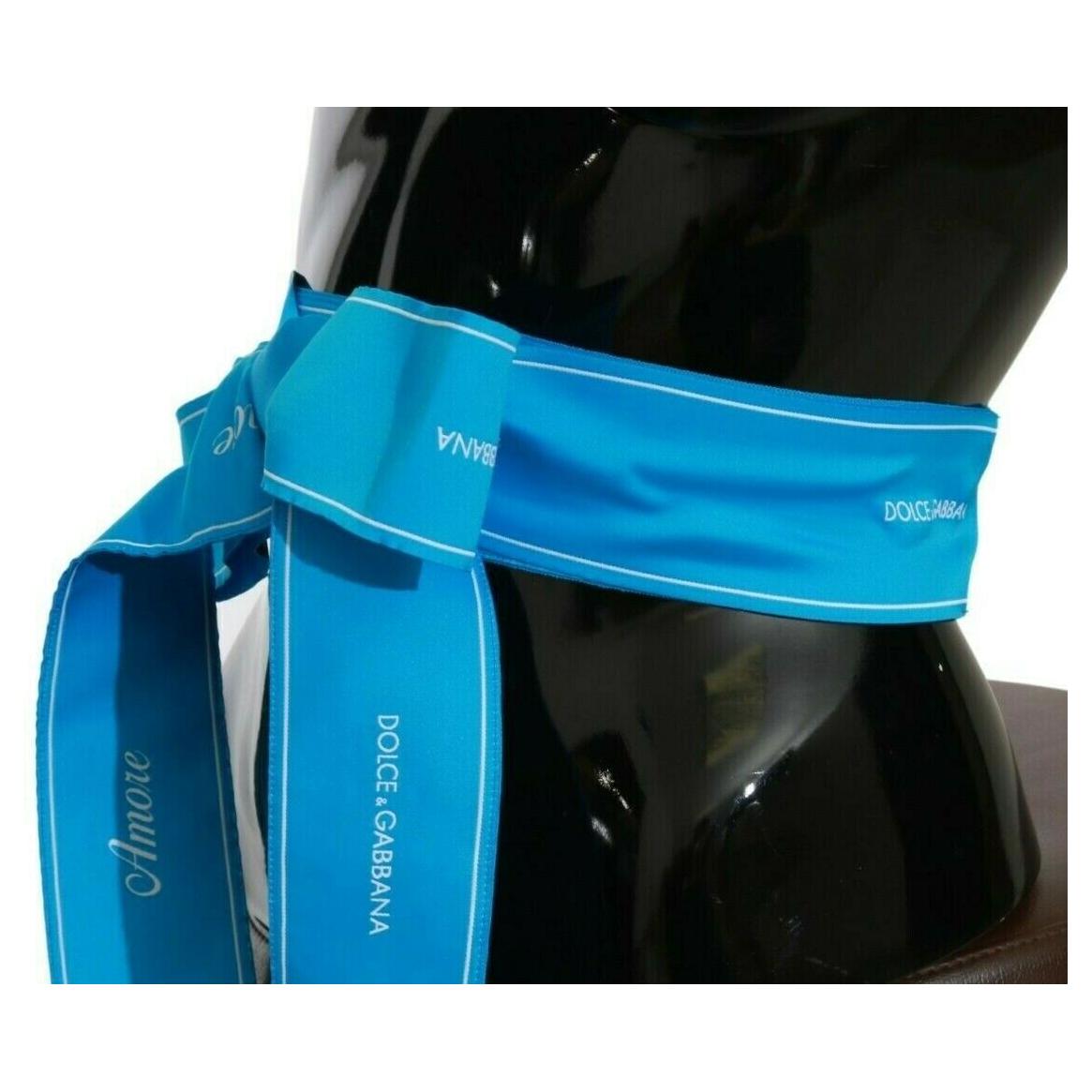 Dolce & Gabbana Elegant Bow Snap Blue Waist Belt WOMAN BELTS Dolce & Gabbana