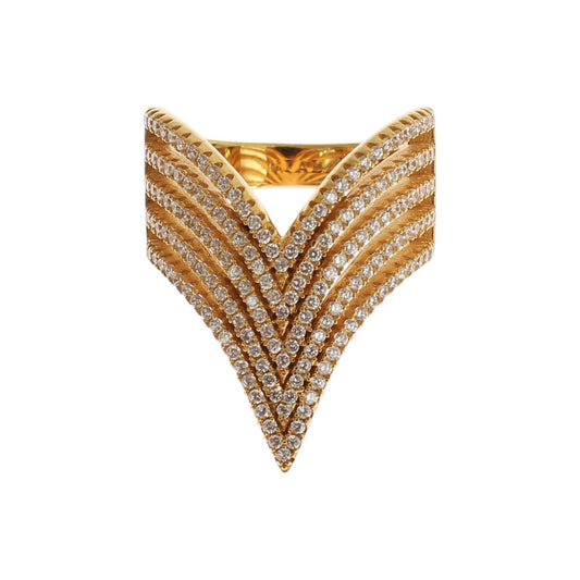 Nialaya Glamorous Gold Plated Crystal Ring Ring Nialaya