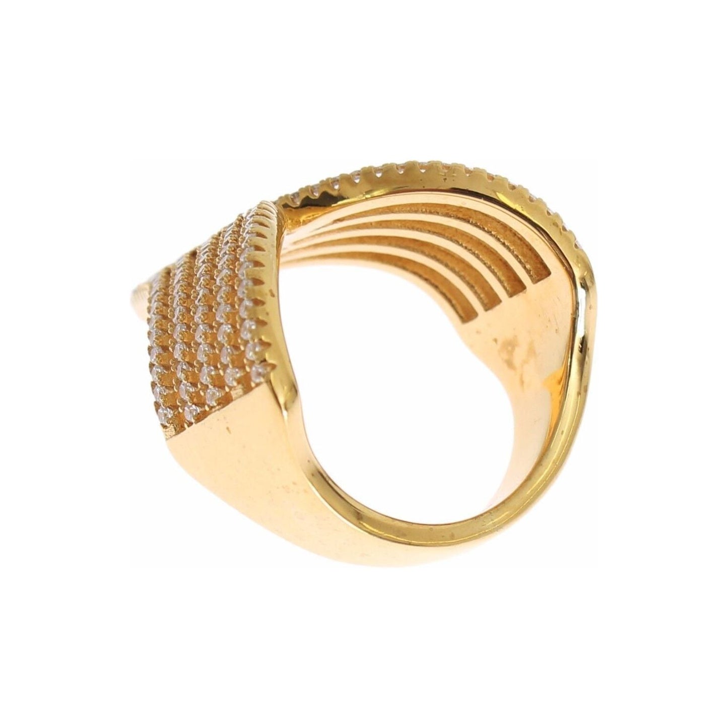 Nialaya Glamorous Gold Plated Crystal Ring Ring Nialaya