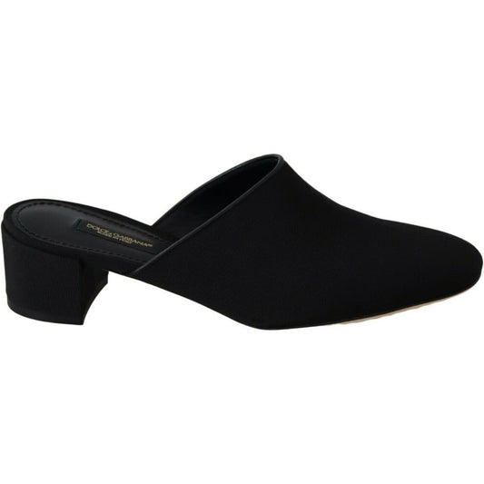 Dolce & Gabbana Black Grosgrain Slides Sandals Women Shoes 1728,67345645728,Black,Dolce & Gabbana,EU35.5/US5,EU35/US4.5,EU36.5/US6,Flat Shoes - Women - Shoes,Flats - Shoes,Material: 80% Viscose 20% Leather,Mules - Flats - Shoes,New with tags,Shoes,Women,W