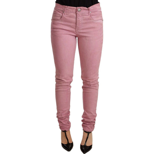 Elegant Slim Fit Pink Denim Jeans