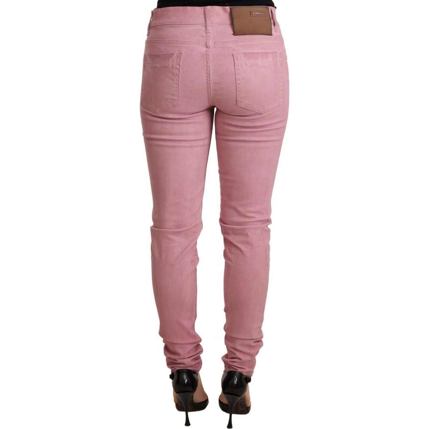 Acht Elegant Slim Fit Pink Denim Jeans Jeans & Pants Acht