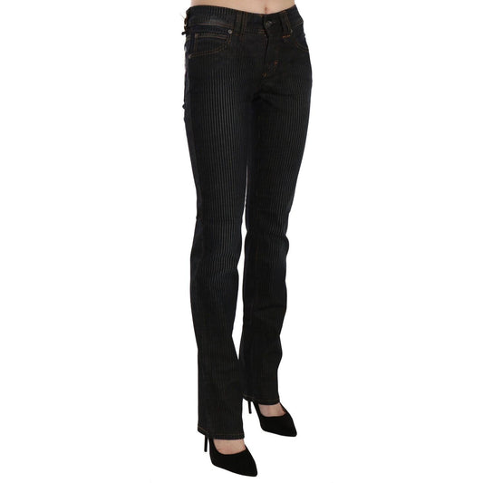 John Galliano Elegant Black Slim Fit Corduroy Jeans Jeans & Pants John Galliano