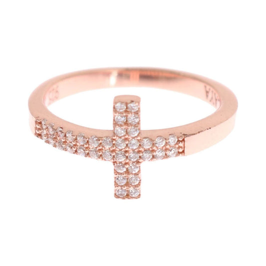 Nialaya Elegant Pink Crystal Encrusted Silver Ring Ring Nialaya