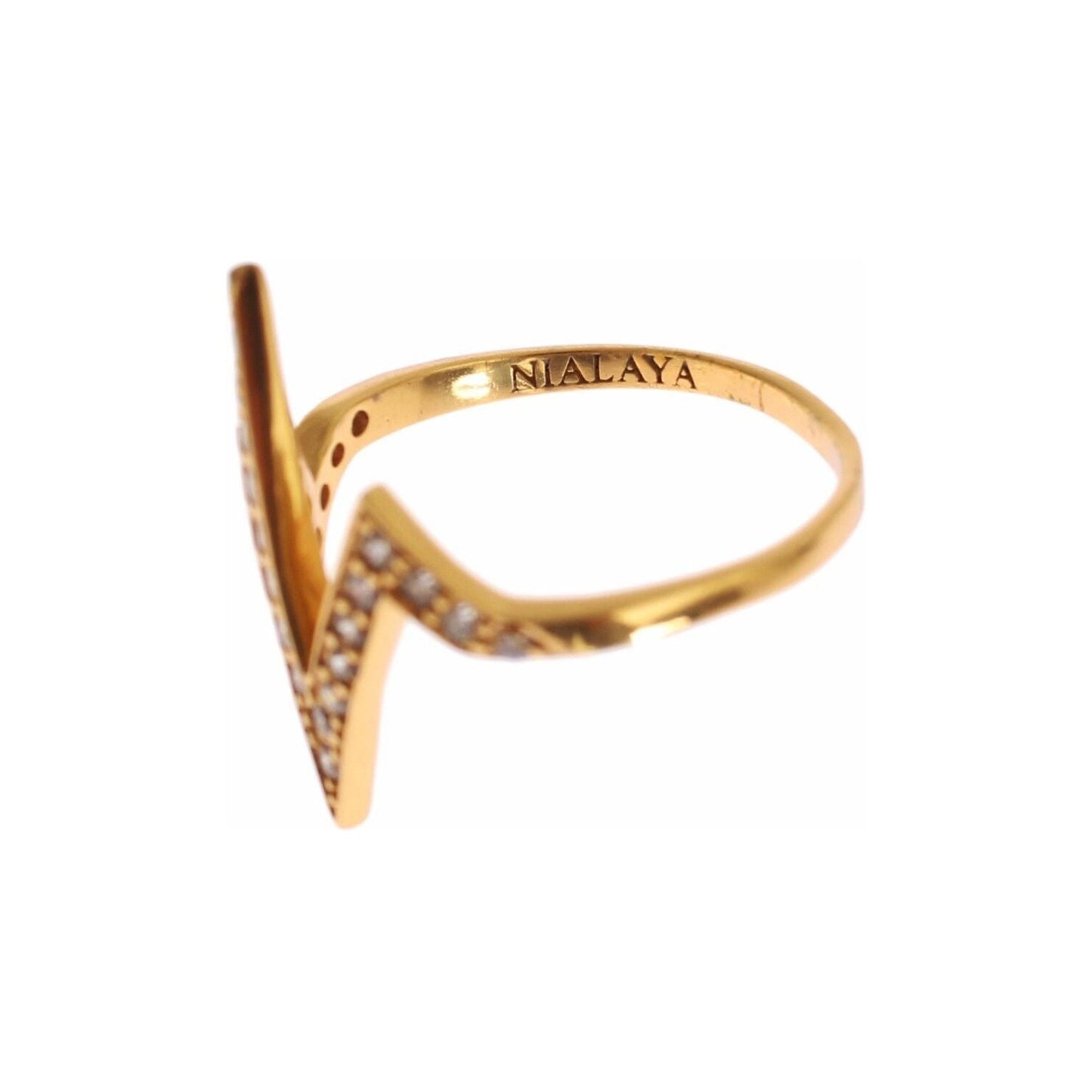 Nialaya Glamorous Gold Plated Sterling Silver Ring Nialaya