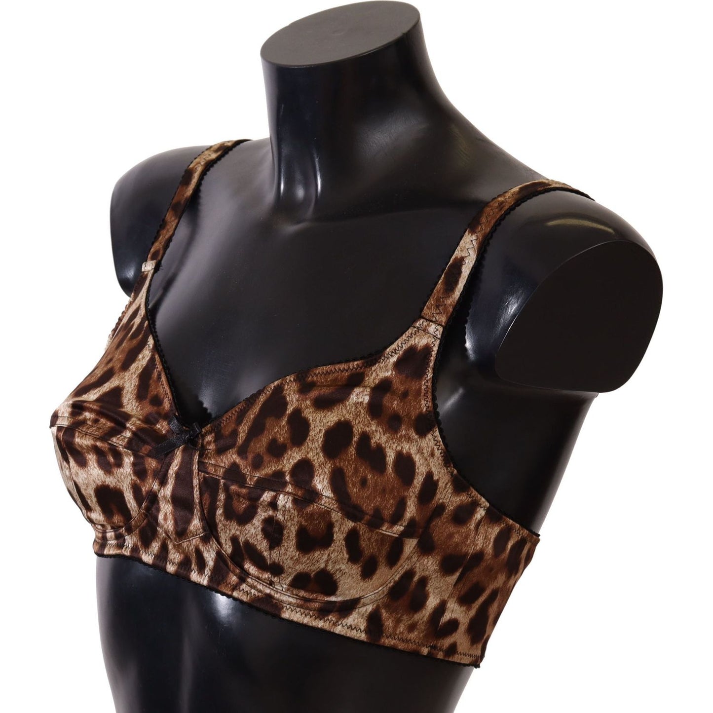 Dolce & Gabbana Elegant Silk Leopard Print Bra WOMAN UNDERWEAR Dolce & Gabbana