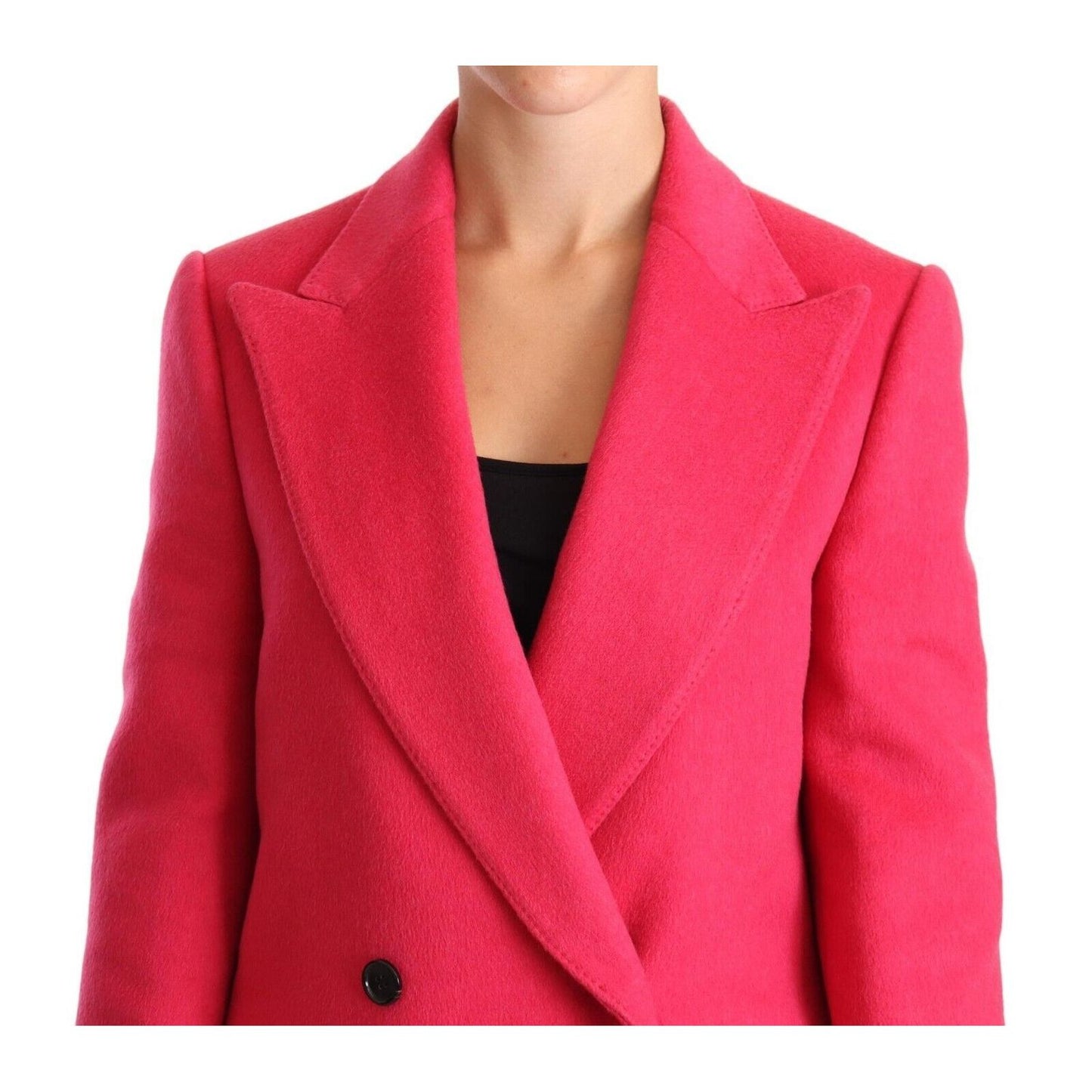 Dolce & Gabbana Pink Double Breasted Trenchcoat Jacket 1728,25% Cashmere,67345645728,Clothing,Dolce & Gabbana,IT38|XS,Jackets & Coats - Clothing,Jackets & Coats - Women - Clothing,Material: 75% Virgin Wool,New with tags,Pink,Trench Coats - Jackets & Coats