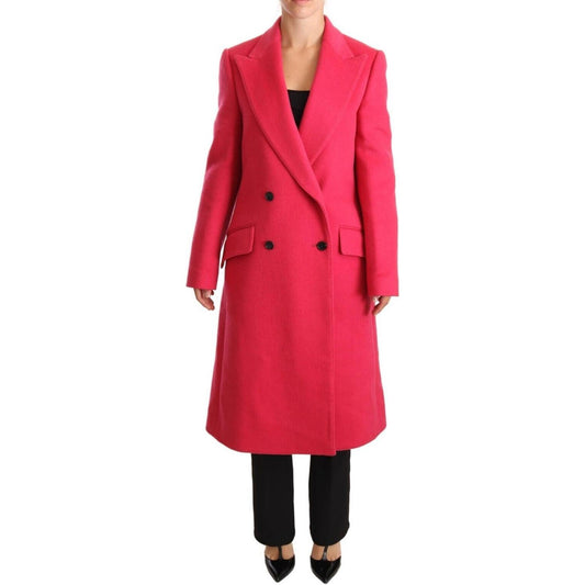 Dolce & Gabbana Elegant Pink Wool-Cashmere Coat Dolce & Gabbana