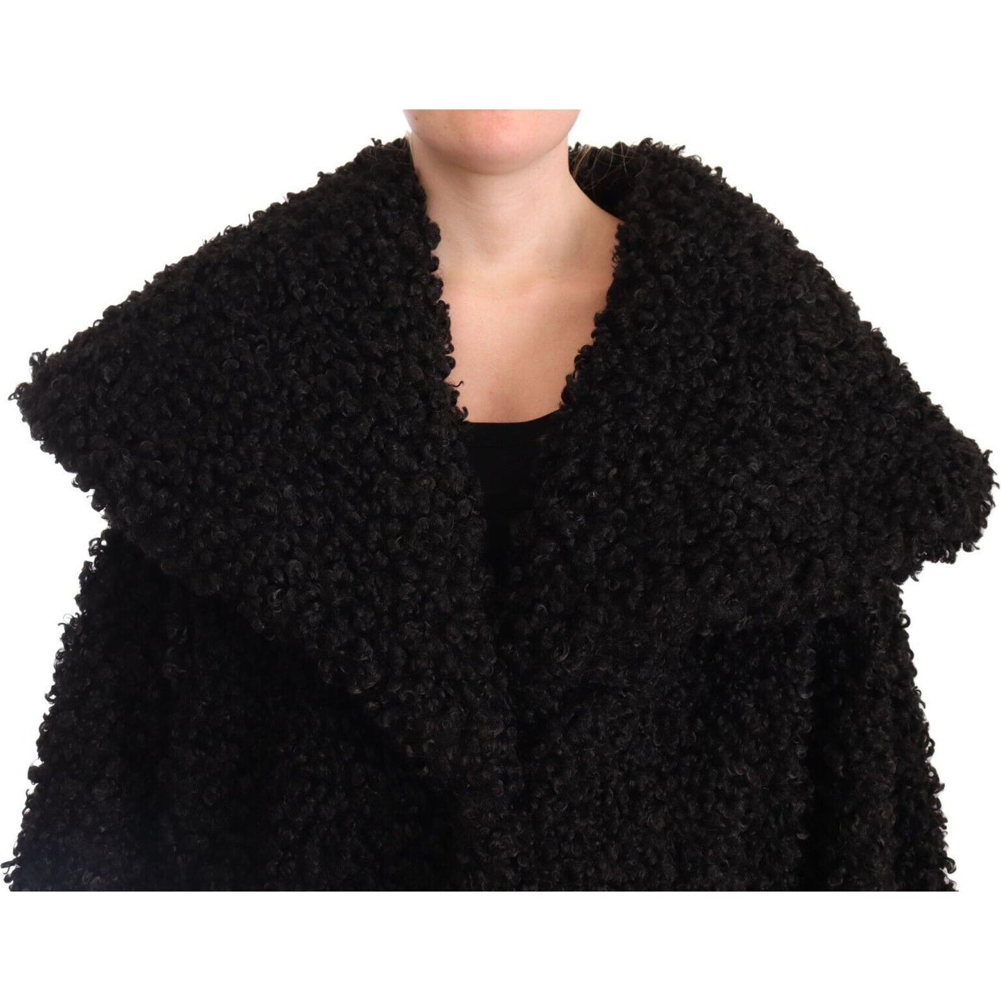 Dolce & Gabbana Black Polyester Fur Trench Coat Jacket 1728,67345645728,Black,Clothing,Dolce & Gabbana,IT36 | S,Jackets & Coats - Clothing,Jackets & Coats - Women - Clothing,Material: 100% Polyester,New with tags,Trench Coats - Jackets & Coats - Clothing,