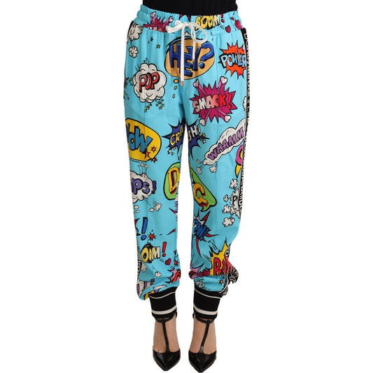 Dolce & Gabbana Chic Cartoon Print Knitted Jogger Pants Jeans & Pants Dolce & Gabbana