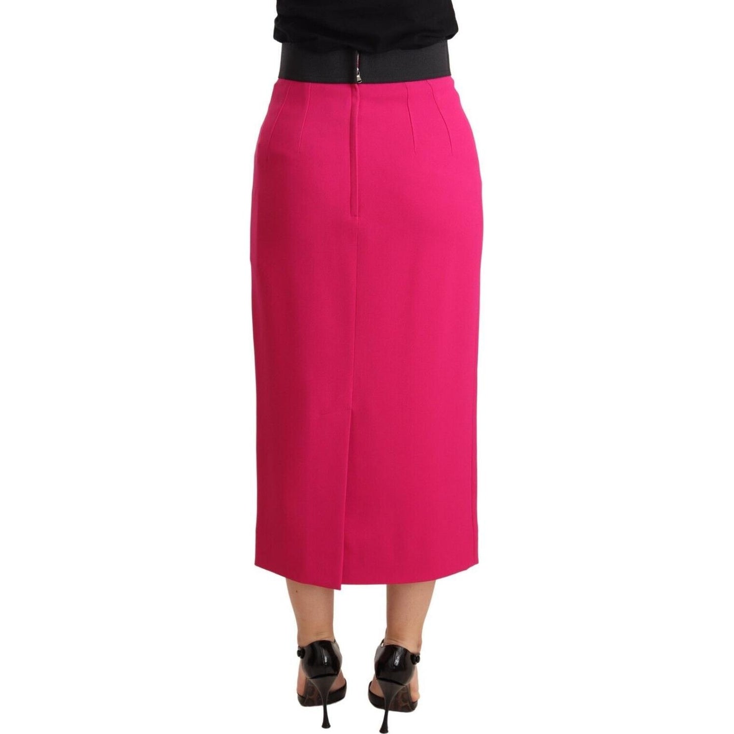 Dolce & Gabbana Elegant High-Waisted Pencil Skirt in Pink Skirt Dolce & Gabbana