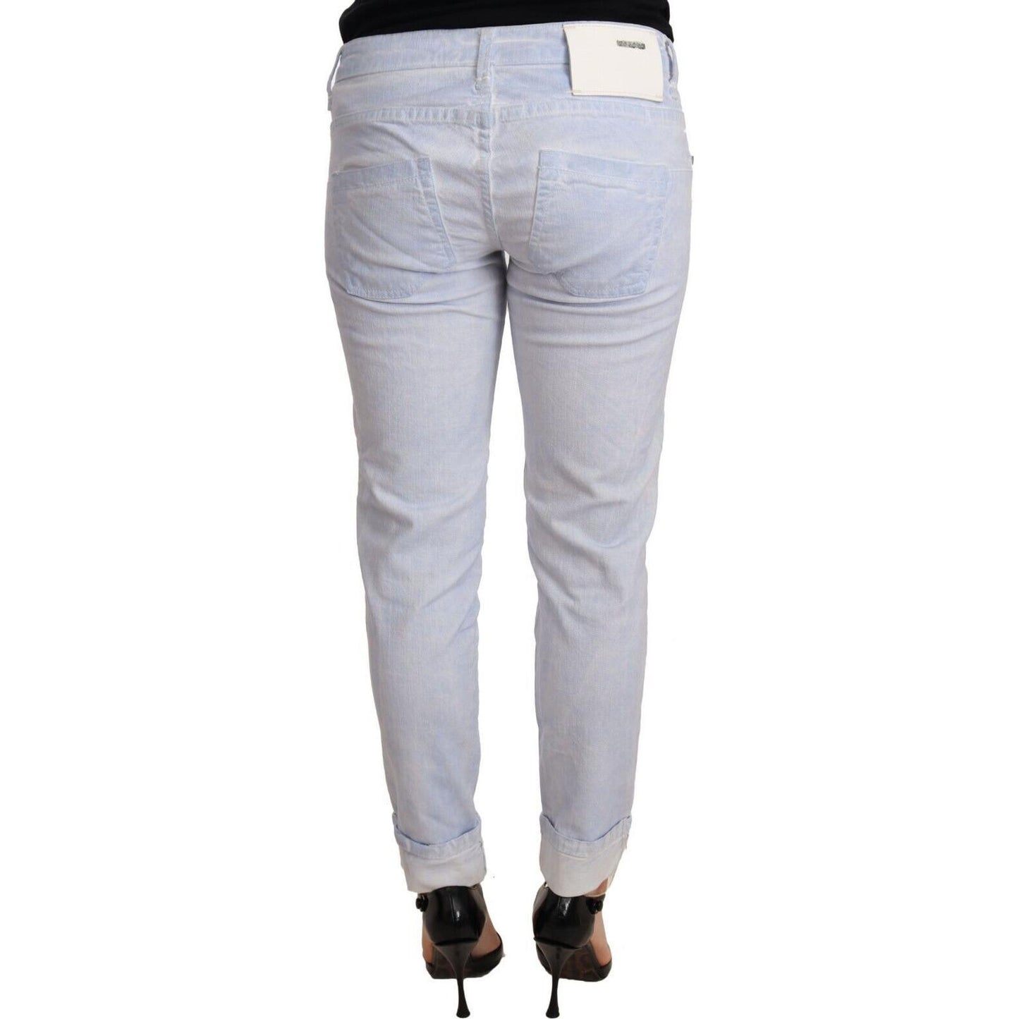 Acht Light Blue Cotton Push Up Denim Jeans Jeans & Pants Acht