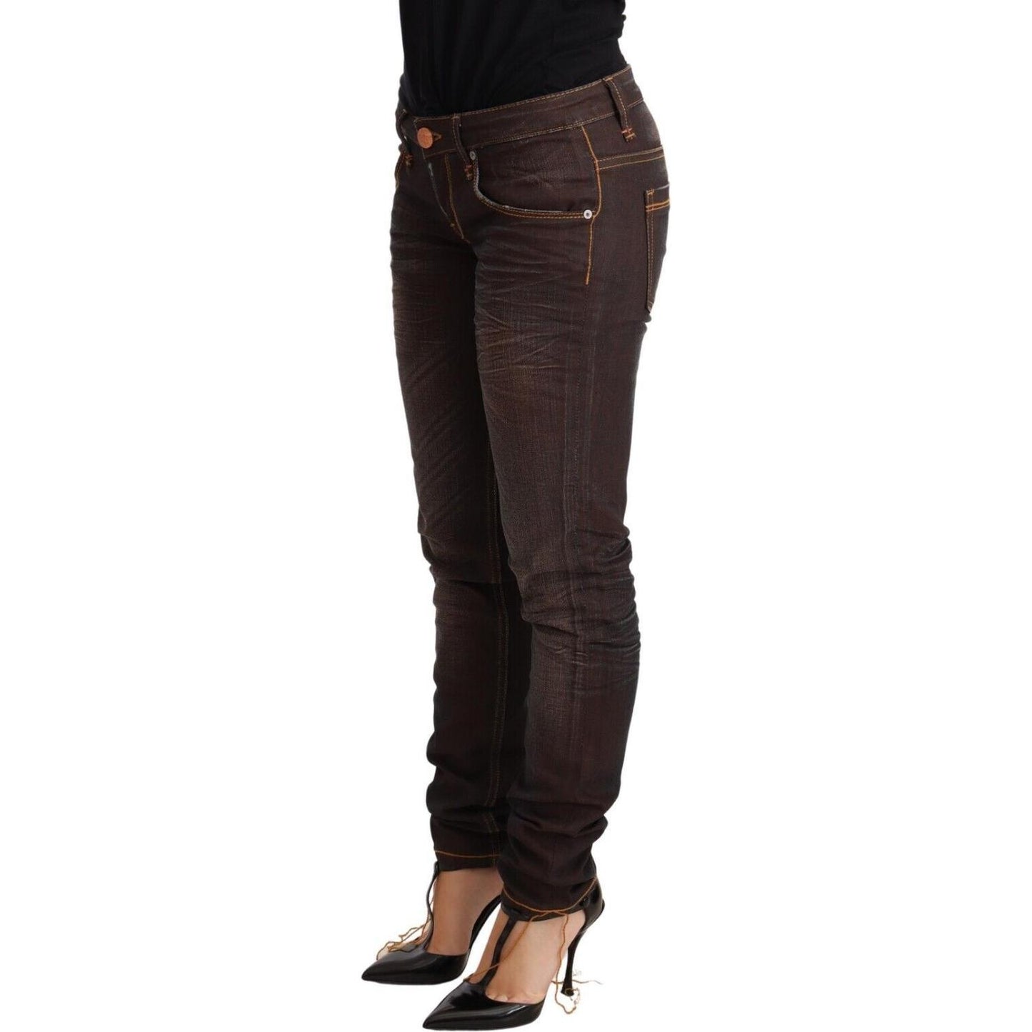 Acht Chic Low Waist Skinny Brown Jeans Jeans & Pants Acht