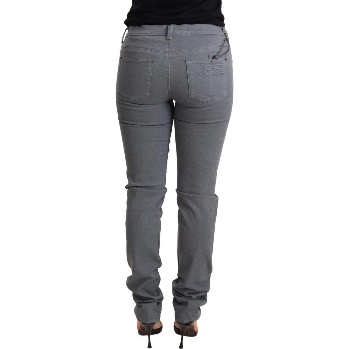 Ermanno Scervino Sleek Gray Low Waist Skinny Jeans Jeans & Pants Ermanno Scervino