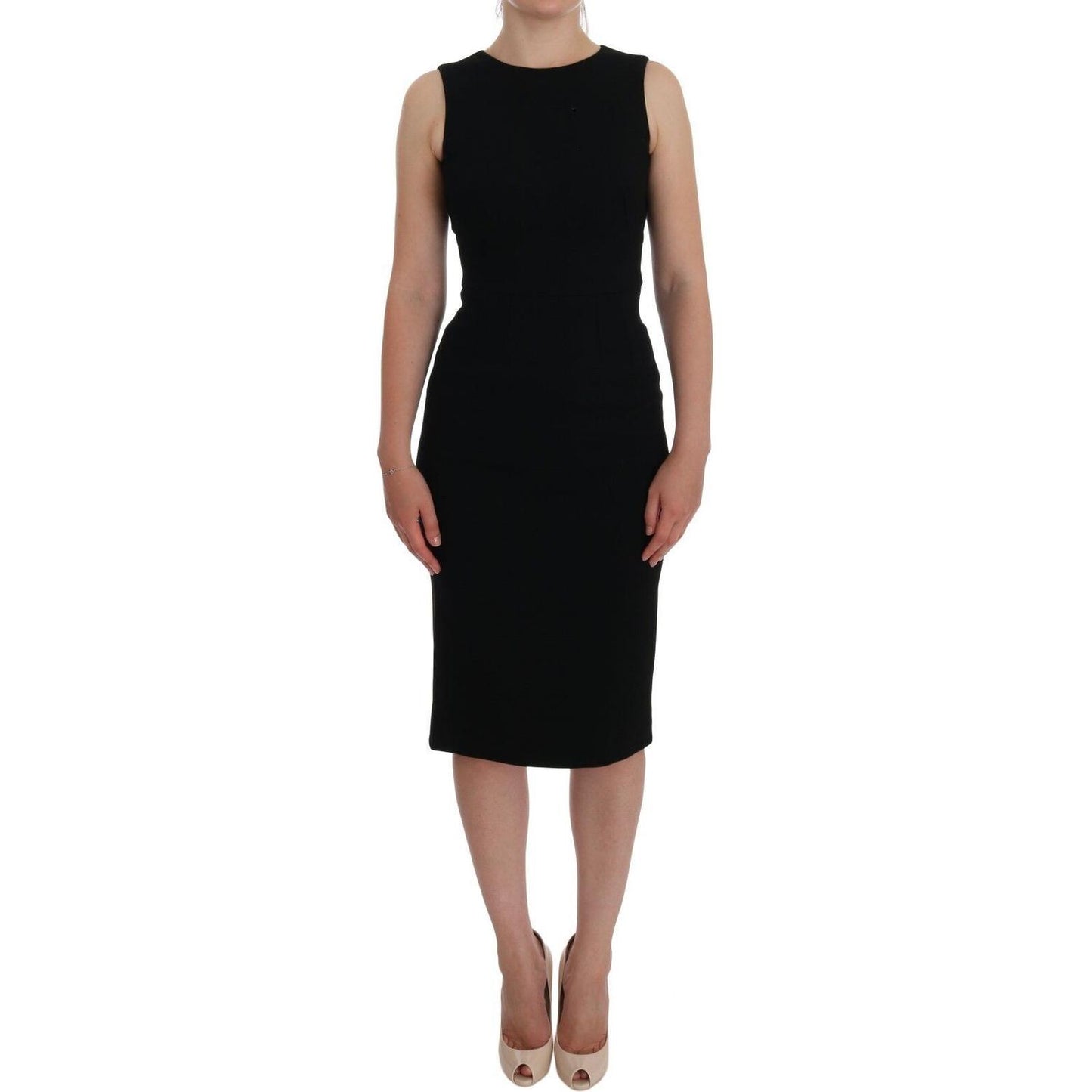 Dolce & Gabbana Elegant Crystal Sheath Knee-Length Dress WOMAN DRESSES Dolce & Gabbana