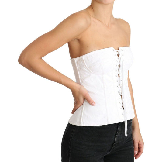 Dolce & Gabbana Elegant White Strapless Corset Top WOMAN TOPS AND SHIRTS Dolce & Gabbana