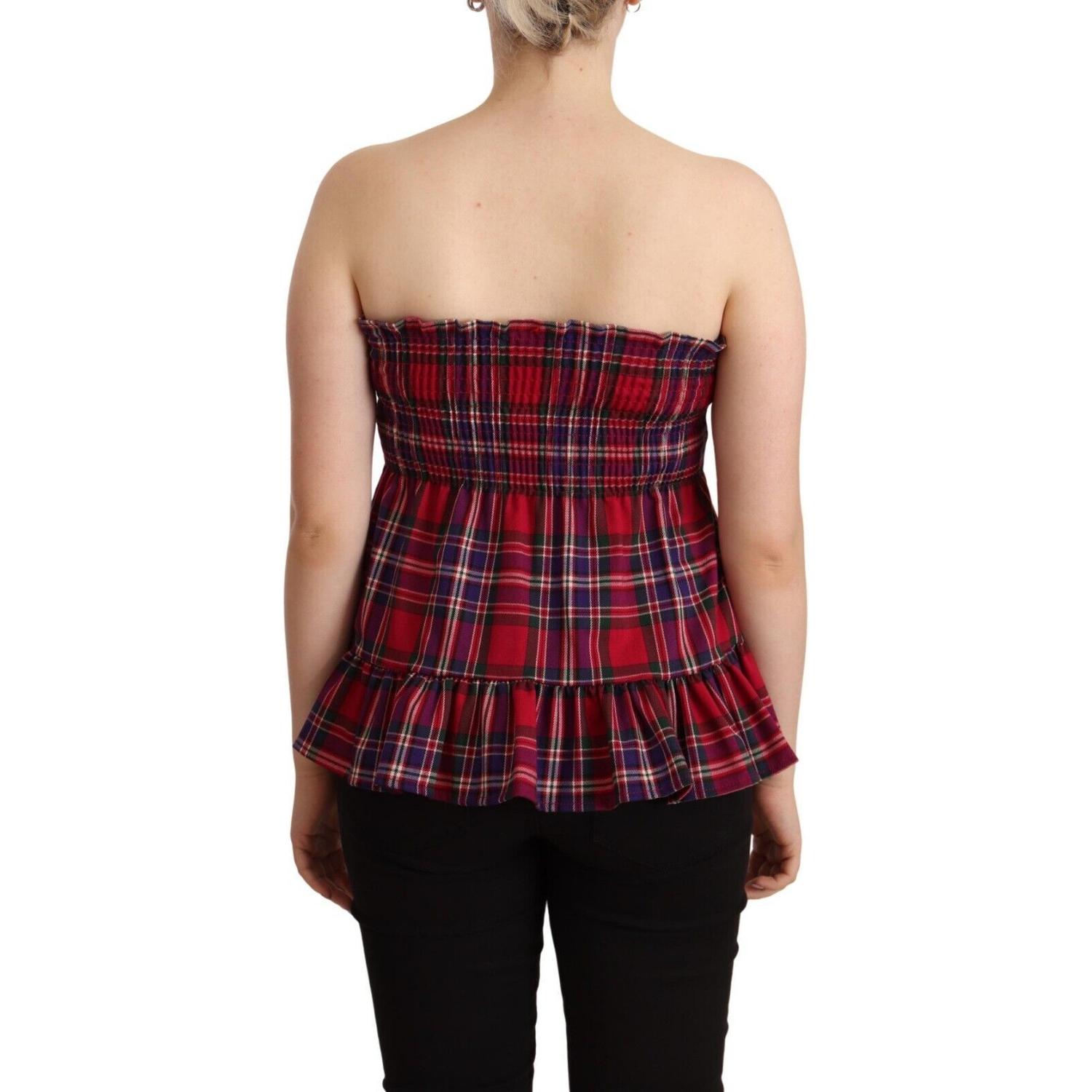 CAMPO DI FRAGOLE Multicolor Chekered Sleevelesss Tank Top