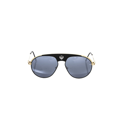 Frankie Morello Black Metallic Men's Sunglass Shield