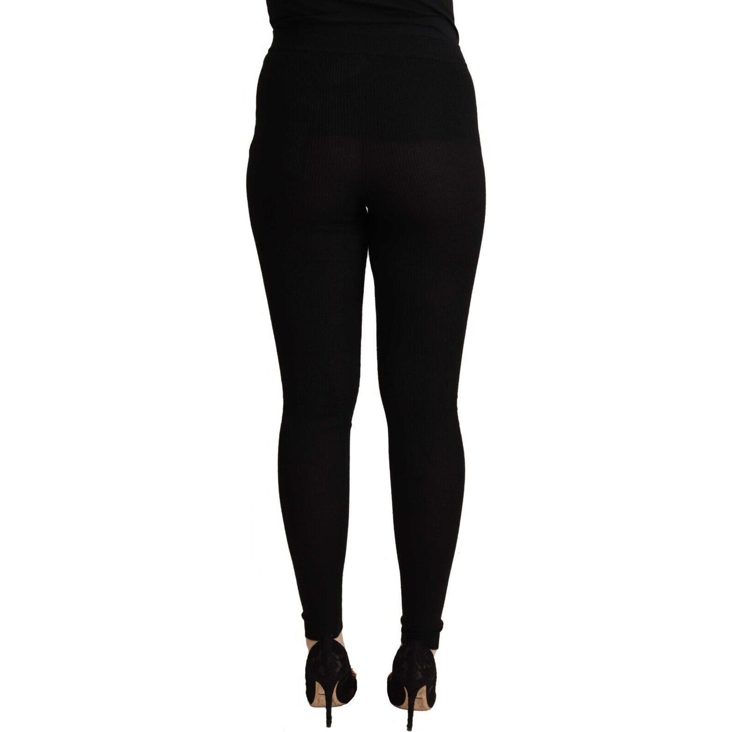 Dolce & Gabbana Black High Waist Cashmere Tights Pants Jeans & Pants Dolce & Gabbana