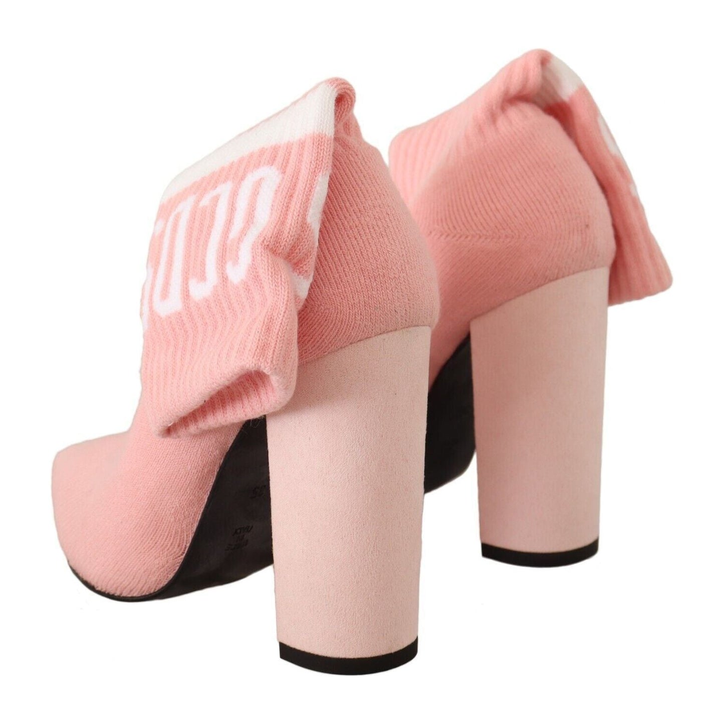 GCDS Chic Pink Suede Ankle Boots with Logo Socks GCDS