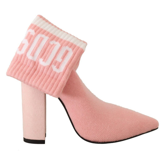 GCDS Pink Suede Logo Socks Block Heel Ankle Boots Shoes 1728,67345645728,Ankle - Boots - Shoes,Boots - Shoes,Boots - Women - Shoes,EU35/US4.5,EU39/US8.5,EU40/US9.5,GCDS,High Heel - Boots - Shoes,Material: Suede & Leather,New with tags,Pink,Shoes,Women,Wom