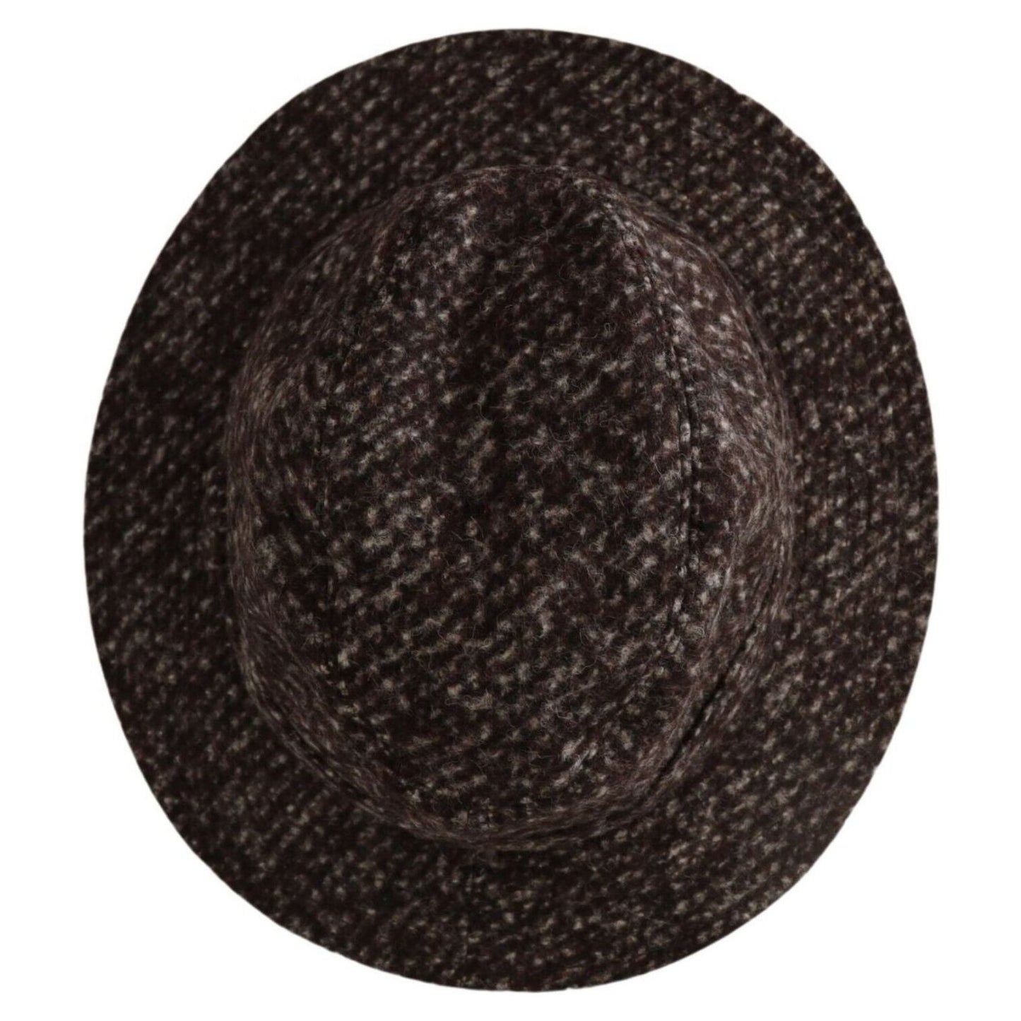 Dolce & Gabbana Elegant Gray Tweed Wide Brim Hat Dolce & Gabbana