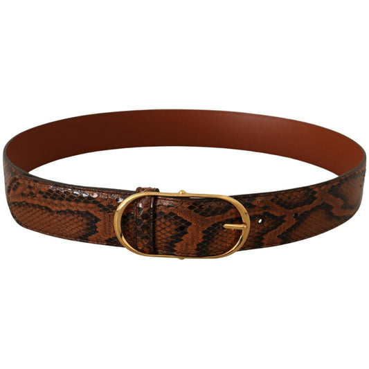 Dolce & Gabbana Elegant Leather Belt with Gold Buckle Dolce & Gabbana