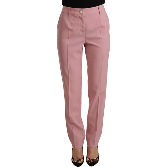 Elegant Pink High-Waisted Trousers