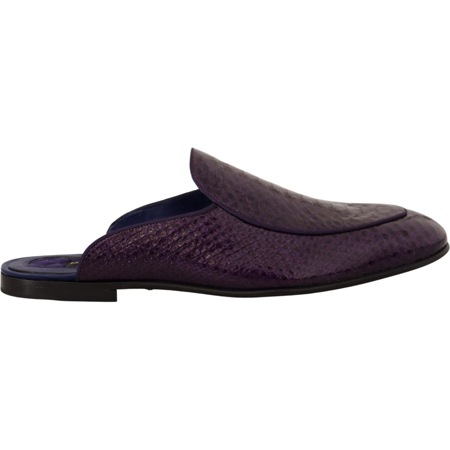 Dolce & Gabbana Purple Exotic Python Leather Slides Dolce & Gabbana