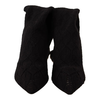 Dolce & Gabbana Black Stretch Socks Knee High Booties Shoes 1728,67345645728,Black,Boots - Shoes,Boots - Women - Shoes,Dolce & Gabbana,EU39/US8.5,EU41/US10.5,High Heel - Boots - Shoes,Material: Fabric,New with tags,Shoes,Women,Women - Shoes