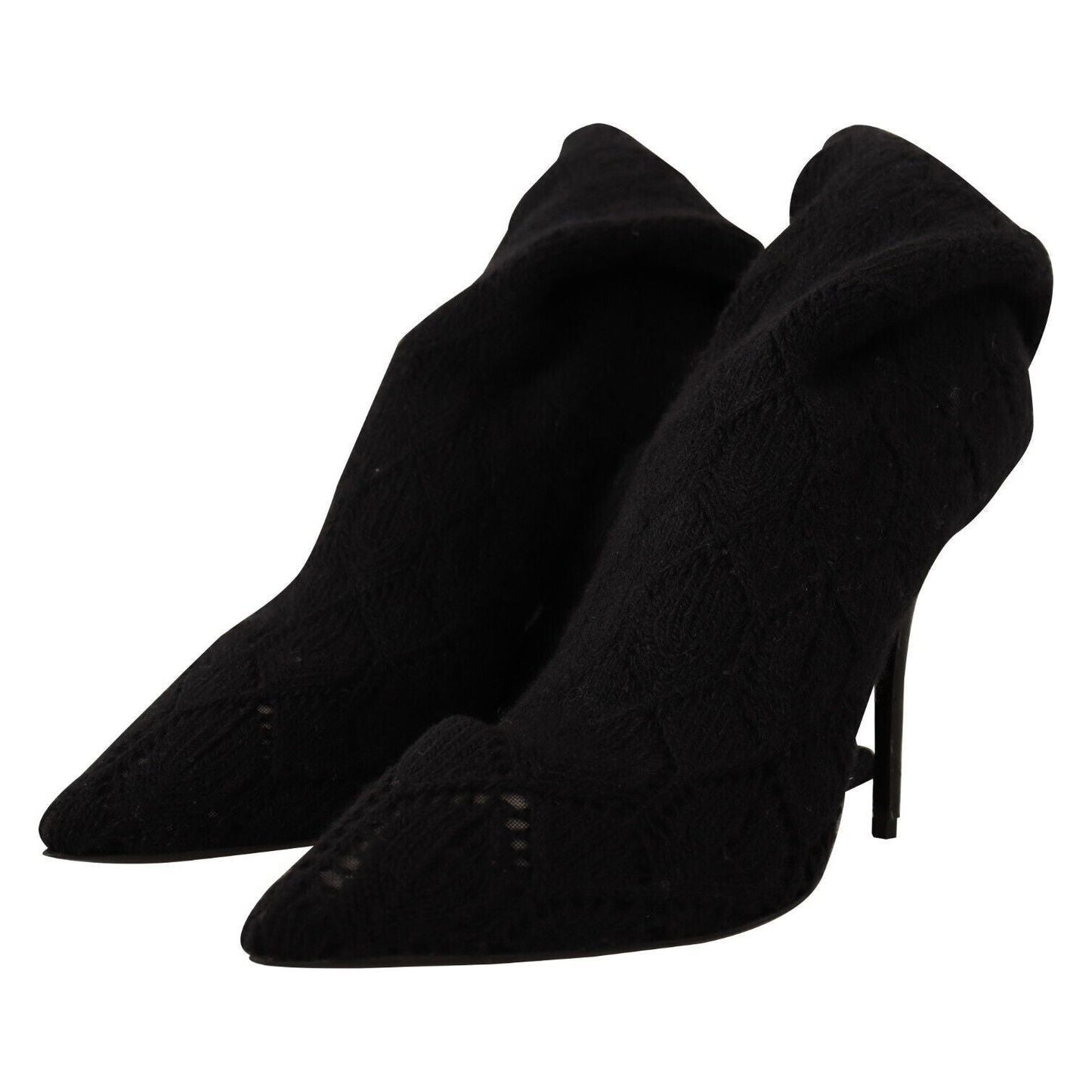 Dolce & Gabbana Black Stretch Socks Knee High Booties Shoes 1728,67345645728,Black,Boots - Shoes,Boots - Women - Shoes,Dolce & Gabbana,EU39/US8.5,EU41/US10.5,High Heel - Boots - Shoes,Material: Fabric,New with tags,Shoes,Women,Women - Shoes