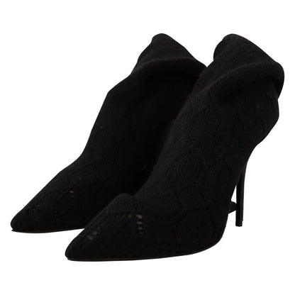 Dolce & Gabbana Black Stretch Socks Knee High Booties Shoes 1728,67345645728,Black,Boots - Shoes,Boots - Women - Shoes,Dolce & Gabbana,EU39/US8.5,EU41/US10.5,High Heel - Boots - Shoes,Material: Fabric,New with tags,Shoes,Women,Women - Shoes