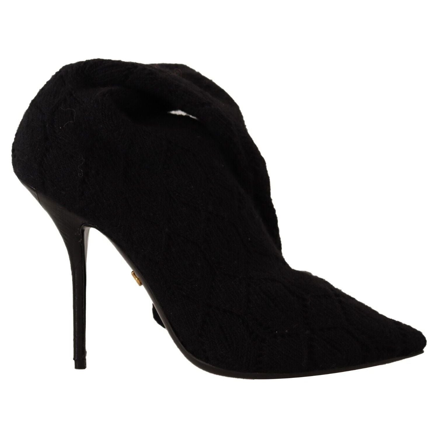 Dolce & Gabbana Black Stretch Socks Knee High Booties Shoes