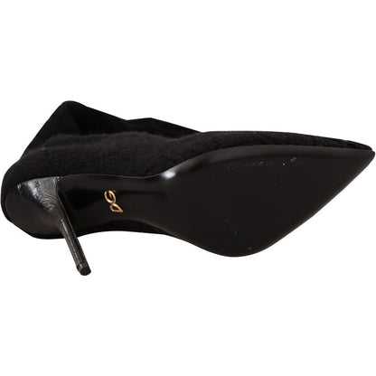 Dolce & Gabbana Black Stretch Socks Knee High Booties Shoes 1728,67345645728,Black,Boots - Shoes,Boots - Women - Shoes,Dolce & Gabbana,EU39/US8.5,EU41/US10.5,High Heel - Boots - Shoes,Material: Fabric,New with tags,Shoes,Women,Women - Shoes