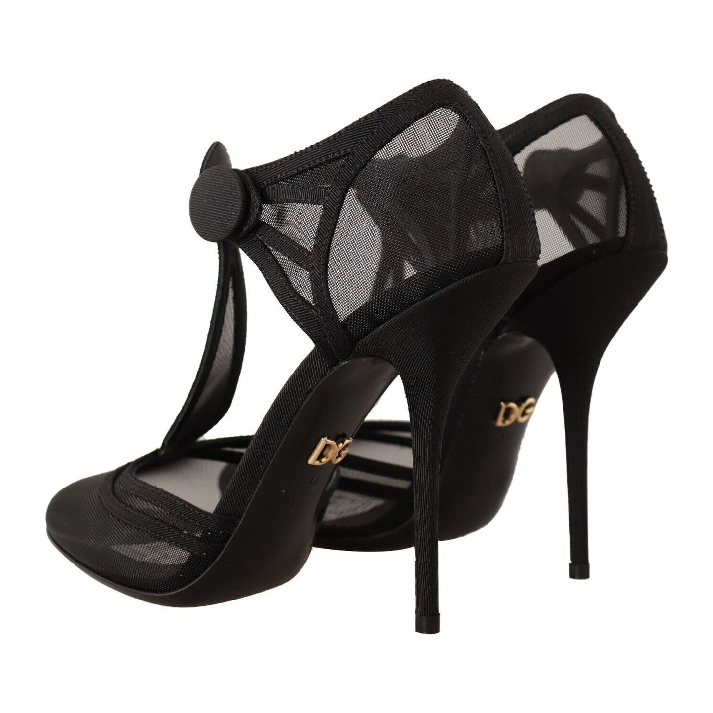 Dolce & Gabbana Elegant Mesh T-Strap Stiletto Pumps Dolce & Gabbana